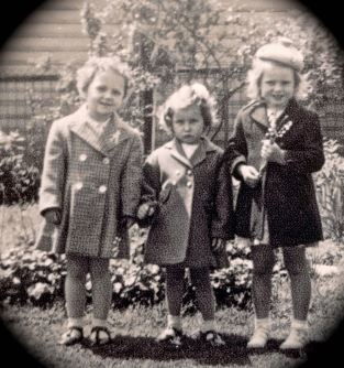 My cousins and I on our way to Sunday School, ca. 1945.